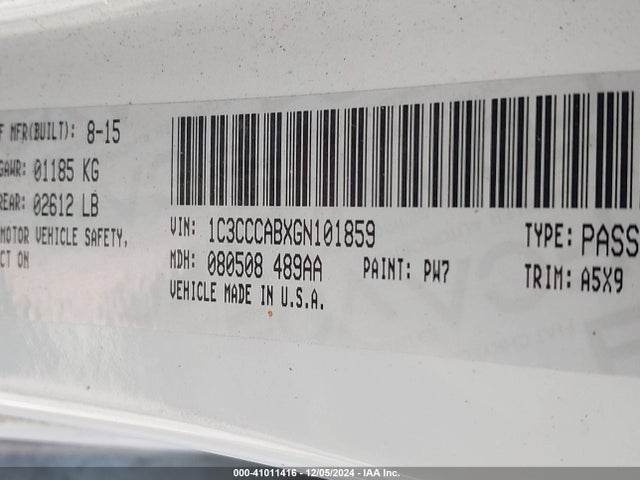 Chrysler 200 Limited 2016 1C3CCCABXGN101859 Image 9