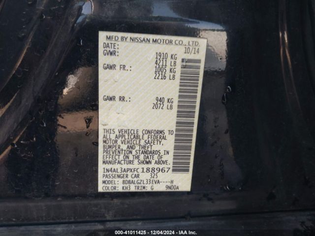 1N4AL3APXFC188967 Nissan Altima 2.5 S