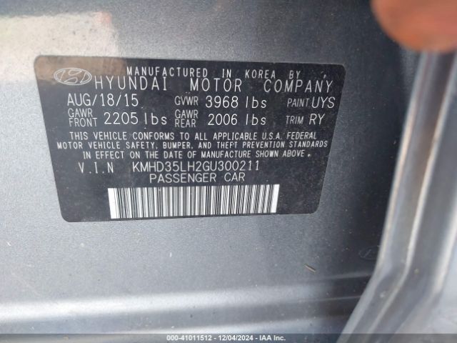 KMHD35LH2GU300211 Hyundai ELANTRA GT