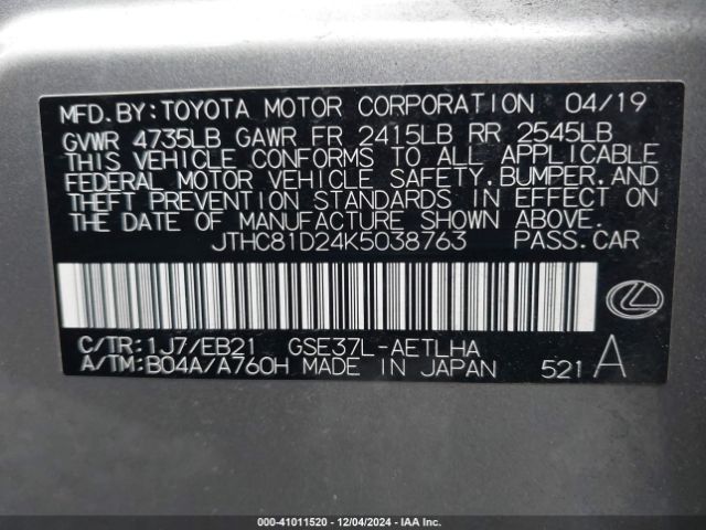 JTHC81D24K5038763 Lexus IS 300