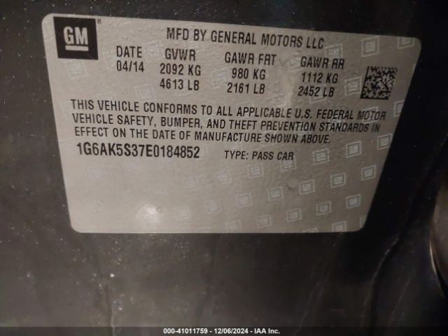 1G6AK5S37E0184852 Cadillac Ats Performance