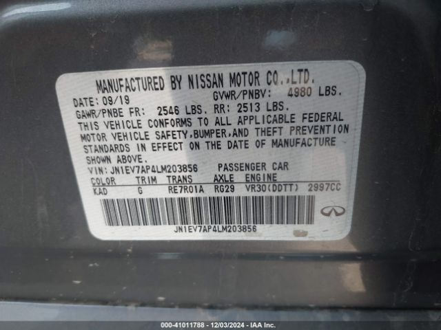 JN1EV7AP4LM203856 Infiniti Q50 LUXE