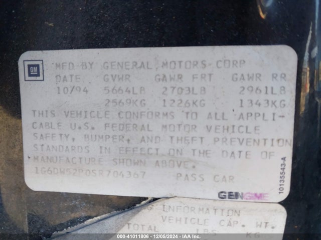 1995 CADILLAC FLEETWOOD 1G6DW52P0SR704367 Photo 8