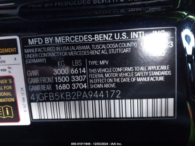 4JGFB5KB2PA944172 Mercedes-Benz Gle 450 4matic
