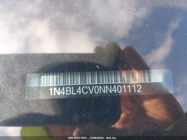 1N4BL4CV0NN401112 Nissan Altima Sr Fwd