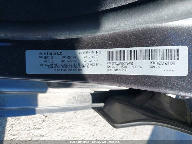 Chrysler 200 S 2015 1C3CCCBB1FN737891 Image 9