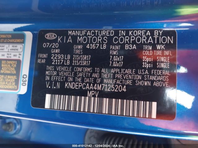 KNDEPCAA4M7125204 KIA Seltos Lx