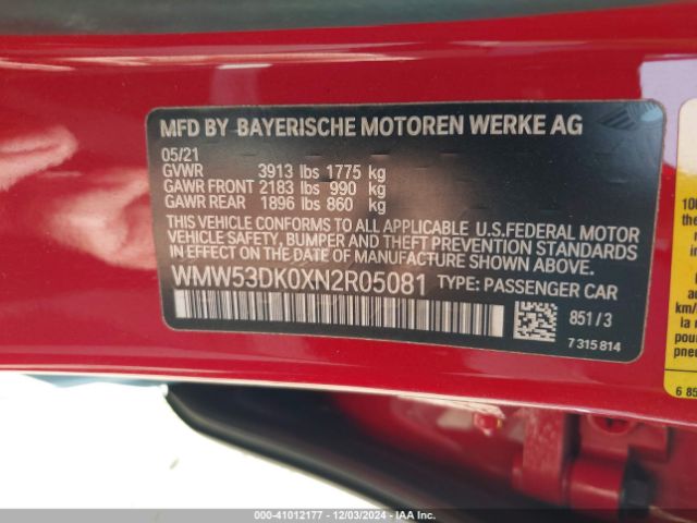 WMW53DK0XN2R05081 Mini Hardtop Cooper S
