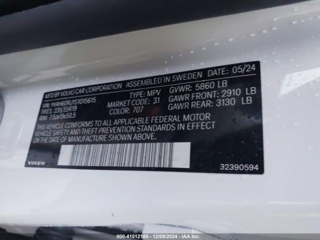 2025 VOLVO XC60 PLUG-IN HYBRID YV4H60RJ1S1015615 Photo 8