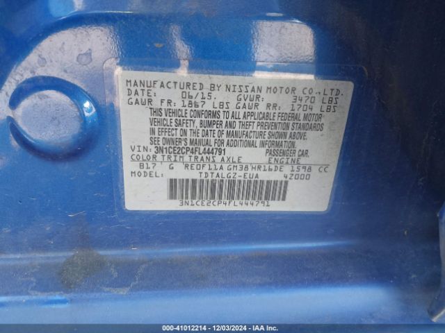 3N1CE2CP4FL444791 Nissan Versa Note Sr