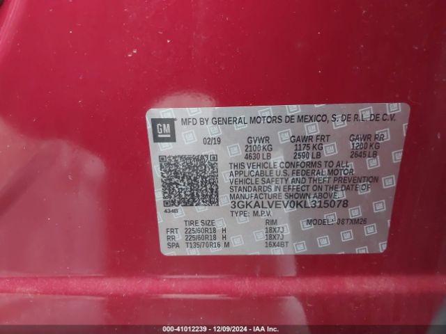 3GKALVEV0KL315078 GMC Terrain Slt