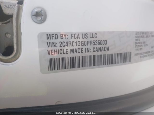 2C4RC1GG0PR536003 Chrysler Pacifica Limited