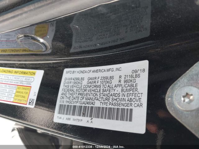 1HGCV1F13JA246042 Honda ACCORD LX