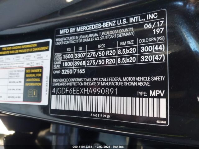4JGDF6EEXHA990891 Mercedes-Benz Gls 450 4matic