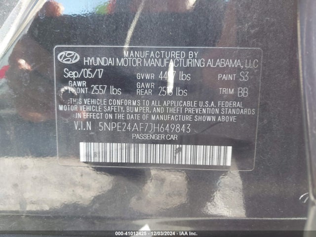 Hyundai SONATA SE 2018 5NPE24AF7JH649843 Image 9