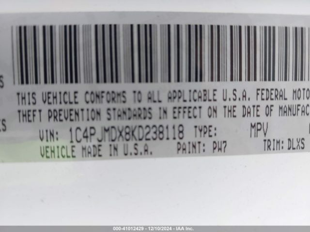 2019 JEEP CHEROKEE 1C4PJMDX8KD238118 Photo 8