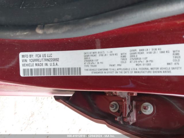 1C6RREJT7RN220892 RAM 1500 Laramie  4x2 5'7 Box