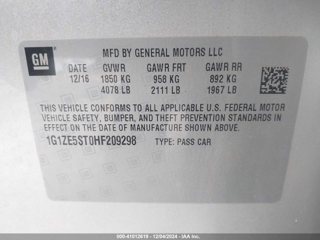 Chevrolet MALIBU 1LT 2017 1G1ZE5ST0HF209298 Image 9
