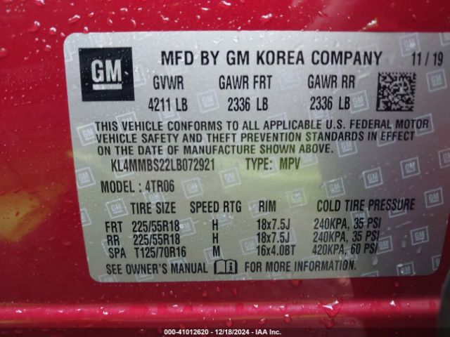 KL4MMBS22LB072921 Buick Encore Gx Fwd Preferred