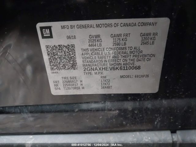2GNAXHEV6K6110068 Chevrolet EQUINOX LS