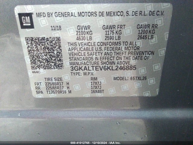 3GKALTEV6KL246885 GMC Terrain Sle