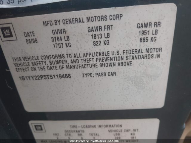 1996 CHEVROLET CORVETTE 1G1YY22P5T5119468 Photo 8
