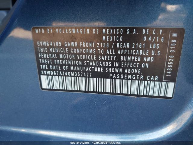 3VWD67AJ4GM357427 Volkswagen Jetta 1.4t Se