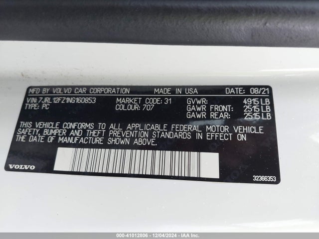 7JRL12FZ1NG160853 Volvo S60 B5 Momentum