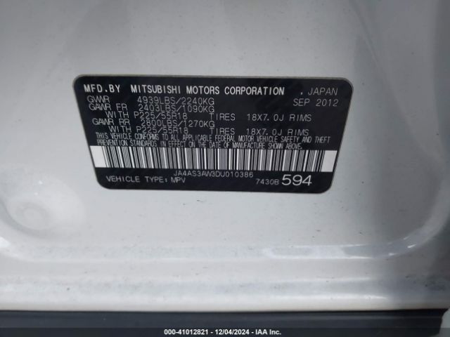 2013 MITSUBISHI OUTLANDER JA4AS3AW3DU010386 Photo 8