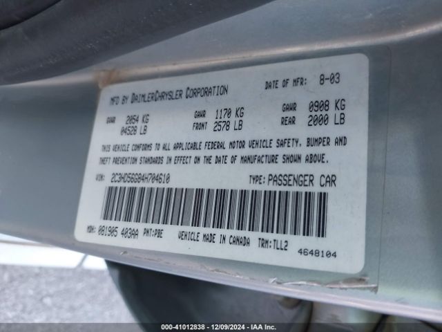 2004 CHRYSLER CONCORDE 2C3HD56G84H704610 Photo 8