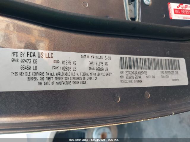 2C3CDXGJ4JH307455 Dodge Charger R/t Scat Pack Rwd