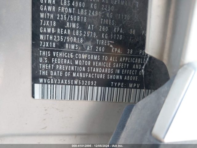 WVGBV3AX5EW532092 Volkswagen TIGUAN SE