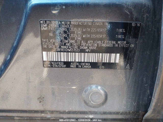 Toyota RAV4 LE 2017 2T3BFREV2HW551523 Image 9