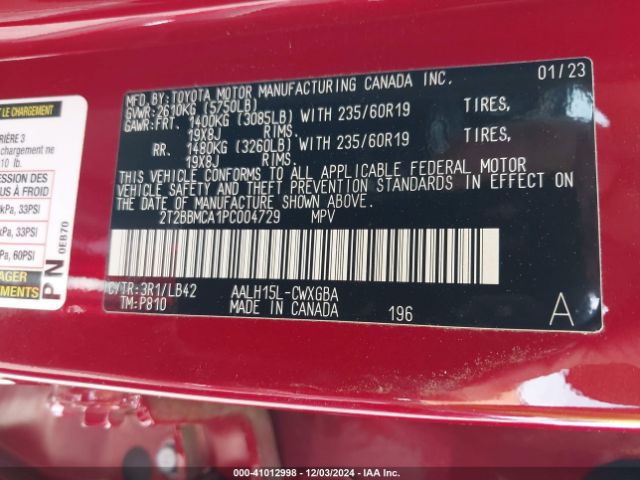 2T2BBMCA1PC004729 Lexus Rx 350h Premium Plus