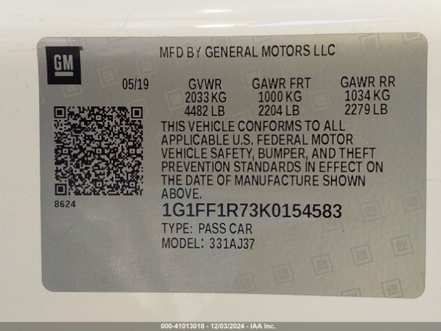1G1FF1R73K0154583 Chevrolet Camaro 1ss