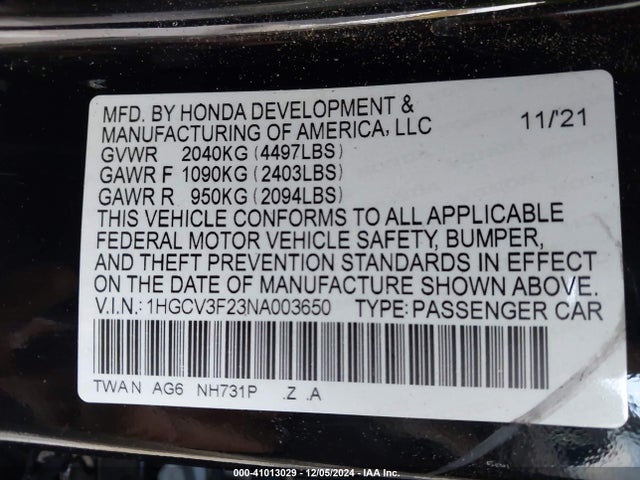 Honda Accord Hybrid Sport 2022 1HGCV3F23NA003650 Image 9