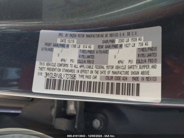 3MYDLBYV8LY707895 Toyota YARIS LE