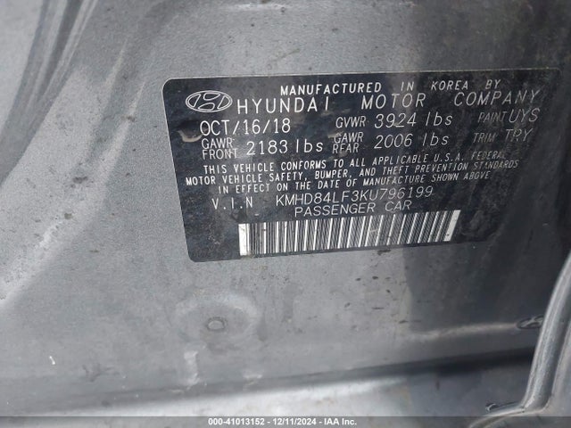 Hyundai Elantra Value Edition 2019 KMHD84LF3KU796199 Image 9