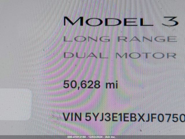 5YJ3E1EBXJF075029 Tesla Model 3 Long Range/performance