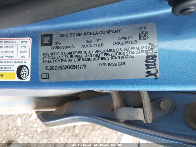 Chevrolet Spark 1lt Cvt 2016 KL8CD6SA2GC541773 Image 9