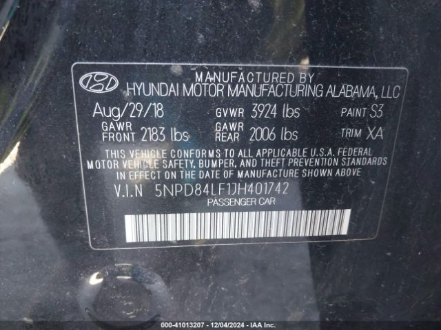 5NPD84LF1JH401742 Hyundai Elantra Value Edition