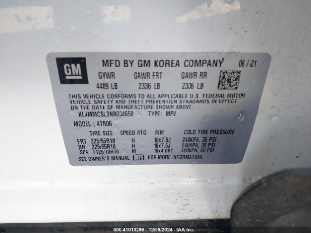KL4MMCSL3NB034650 Buick Encore Gx Awd Preferred
