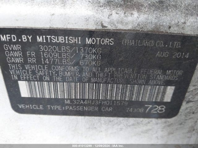 ML32A4HJ3FH011579 Mitsubishi MIRAGE ES