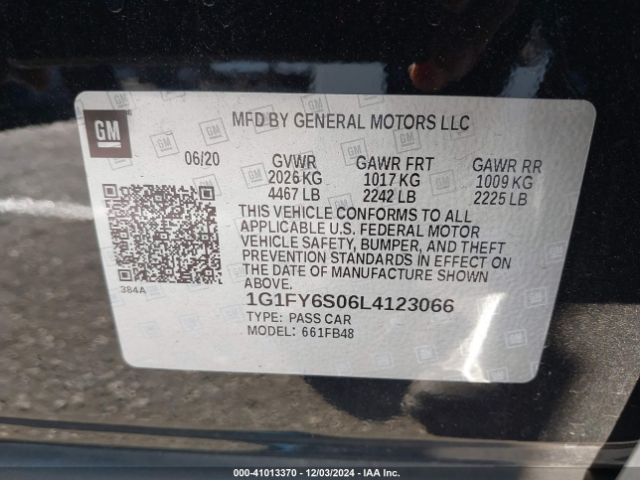 1G1FY6S06L4123066 Chevrolet Bolt Ev Fwd Lt