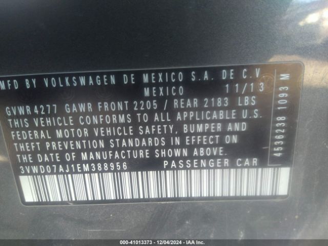 3VWD07AJ1EM388956 Volkswagen Jetta 1.8t Se