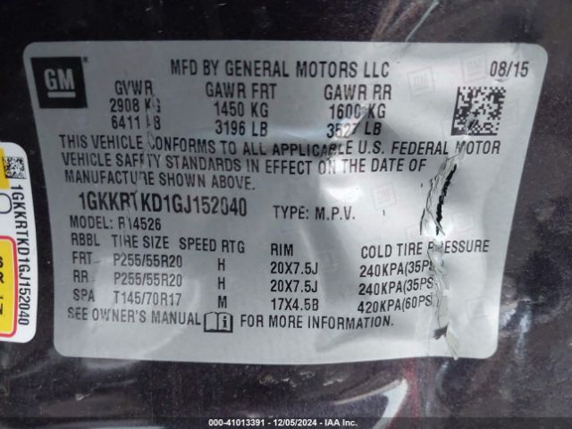1GKKRTKD1GJ152040 GMC Acadia Denali