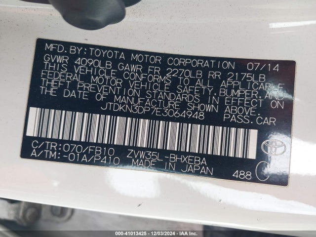 JTDKN3DP7E3064948 Toyota PRIUS PLUG-IN