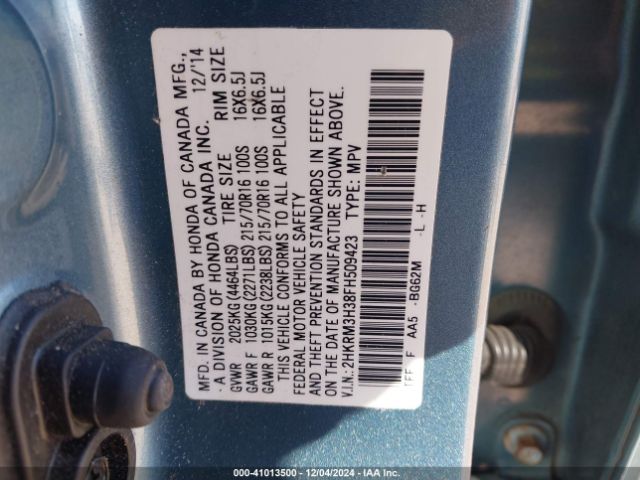 2HKRM3H38FH509423 Honda CR-V LX