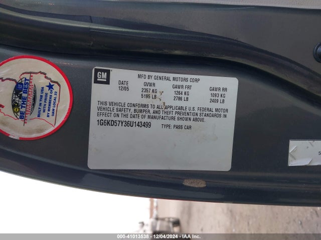 2006 CADILLAC DTS 1G6KD57Y36U143499 Photo 8