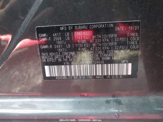 4S4GUHF68R3728606 Subaru Crosstrek Sport